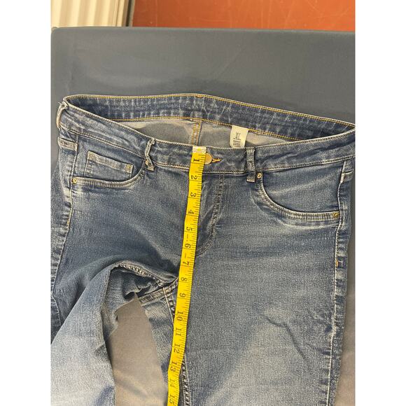 & Denim Low Waist Boot Cut Medium Blue Jeans Size 14 Pre-owned - Picture 8 of 9